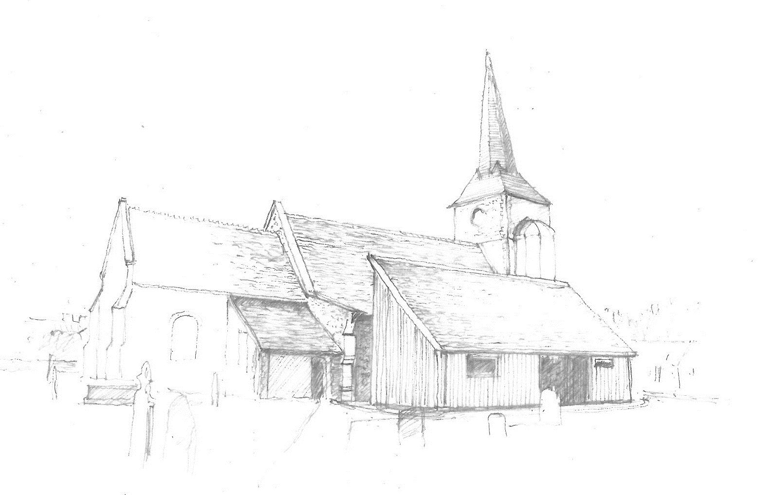 Sketched external view from North East